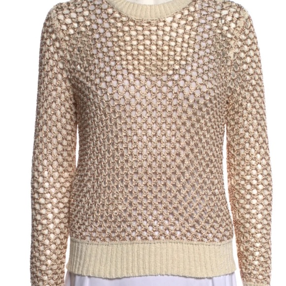 Derek lamBeige Open-Knit Sweater almost new